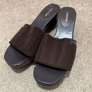 Calvin Klein Dark Brown Wedges
